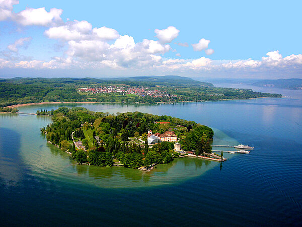 Luftbild von der Insel Mainau am Bodensee