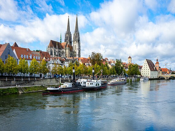 Stadtansicht Regensburg von der Donau aus